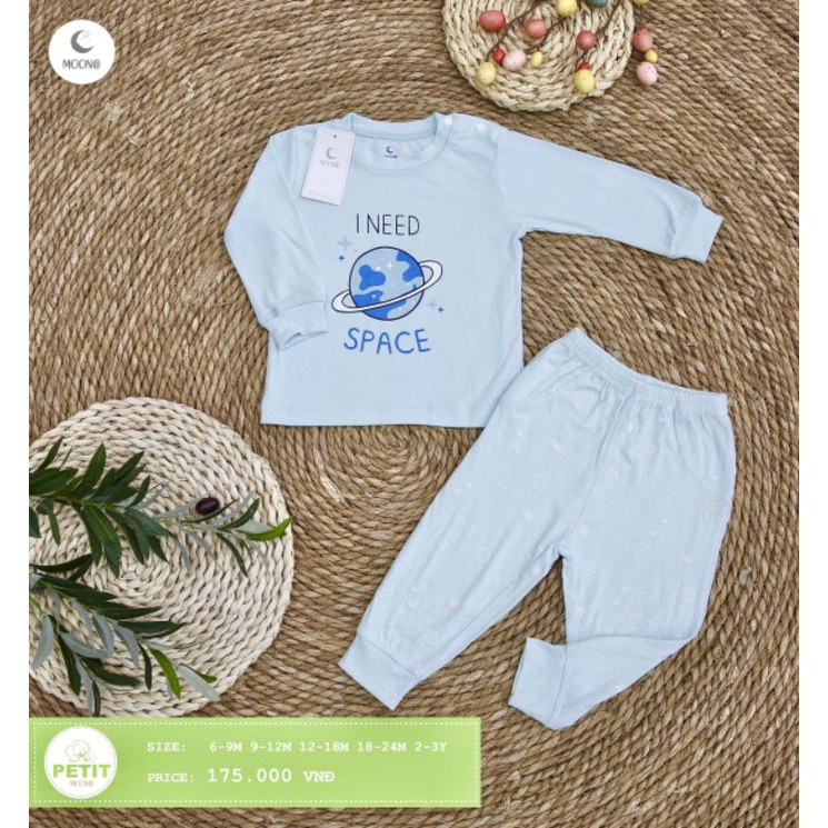 Moon -  Bộ dài tay thu đông Moon vải petit cho bé 6-18kg