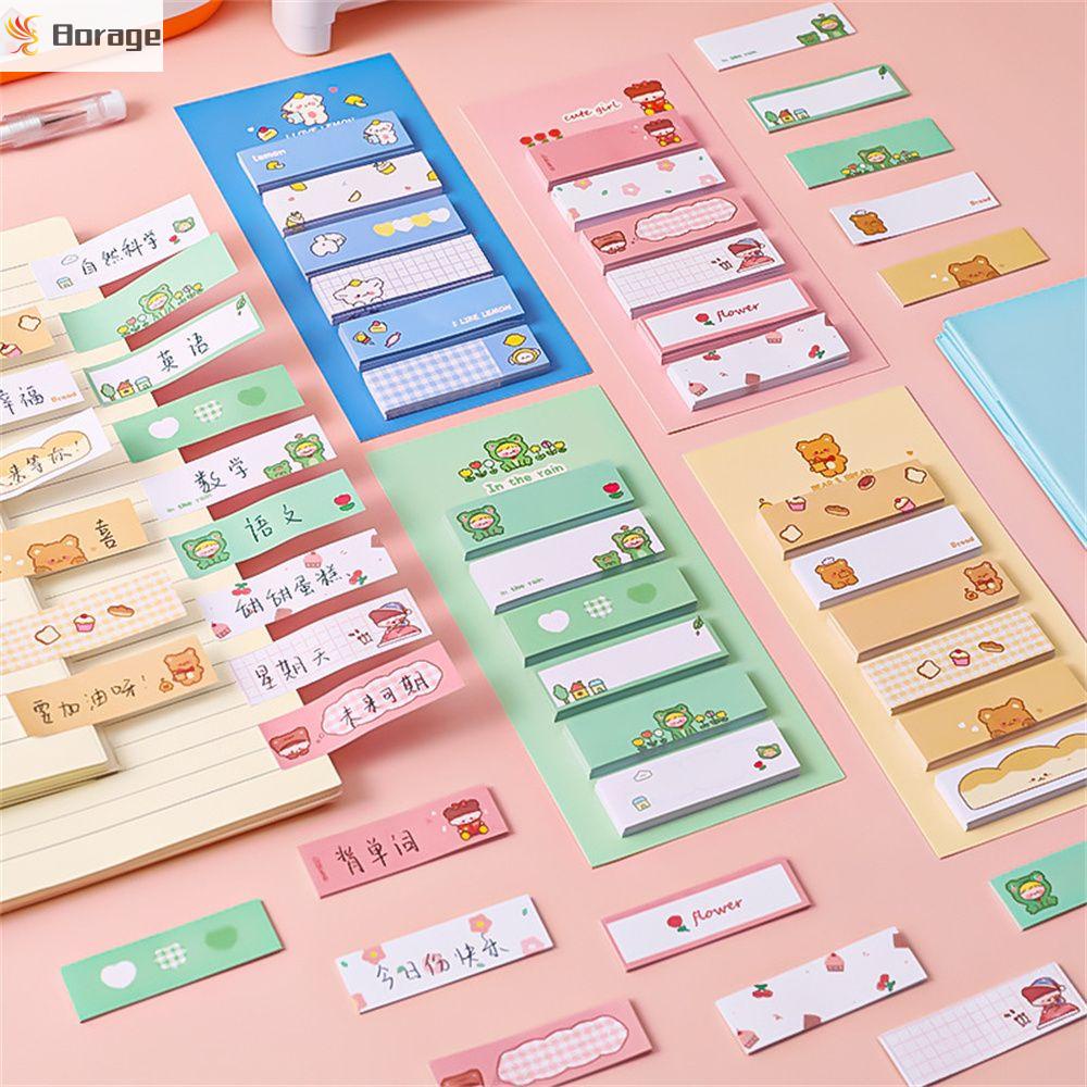 Set 120 tờ giấy ghi chú tự dính họa tiết hoạt hình dễ thương nhiều màu sắc