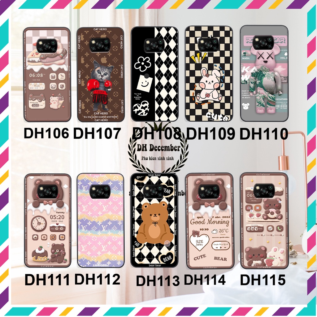 Ốp lưng Xiaomi POCO X3 / X3 PRO / X3 NFC in hình 3D GẤU HỒNG-GẤU BE3R -XINH XẺO CỰC ĐẸP