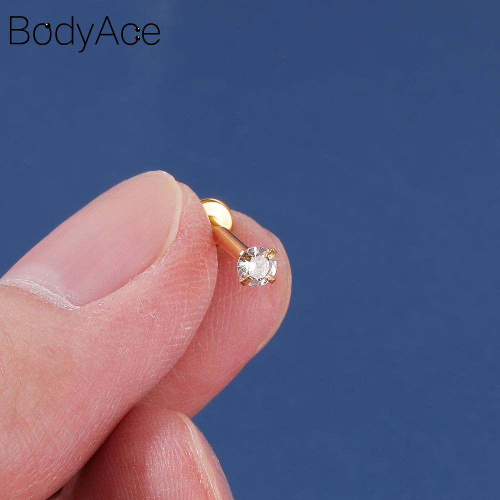 1 Khuyên Xỏ Cơ Thể Chất Liệu Thép Không Gỉ 2 / 3 / 4 / 5 / 6mm