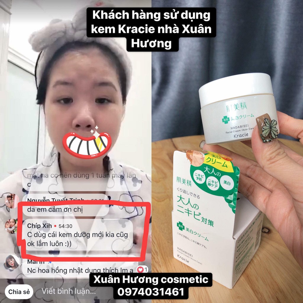 Kem dưỡng ngăn ngừa mụn và dưỡng trắng Kracie Hadabisei Acne