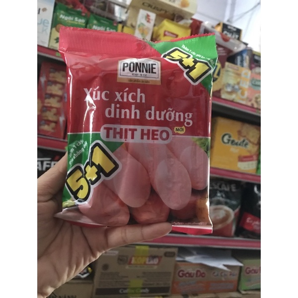 Xúc xích tiệt trùng Ponnie vị heo/ chả bò bịch *35g