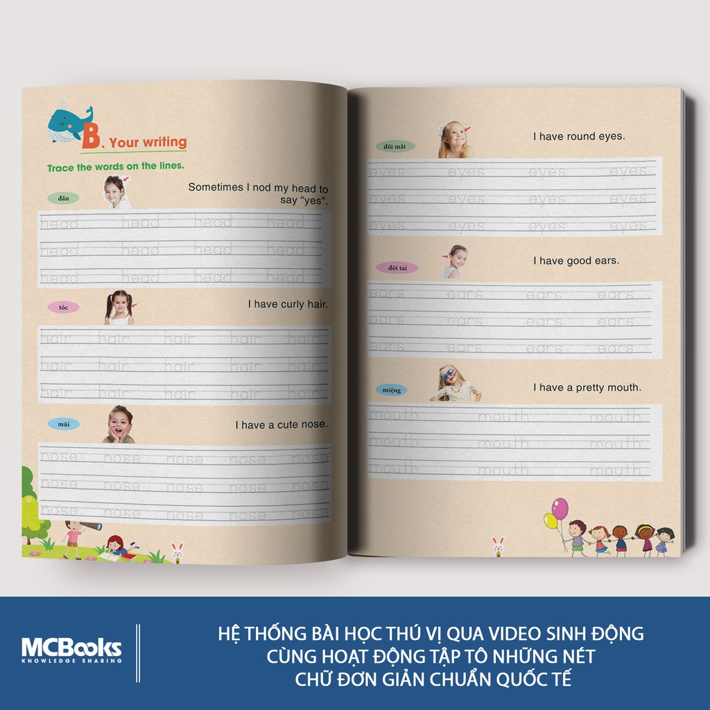 Sách - Easy English Writing For Kids - Bé Khám Phá Bản Thân  - MCB