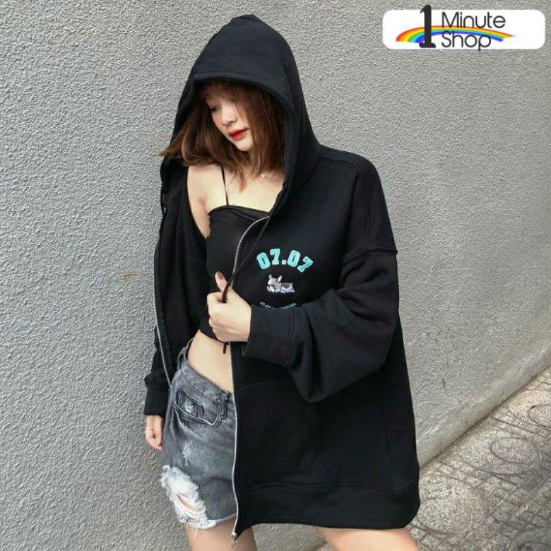 Áo Khoác Hoodie Chống Bụi Cho Nữ Cho Nam In Hình PUPPY Nỉ Form Rộng Có Dây Kéo Unisex Ulzzang Kèm Ảnh Thật | BigBuy360 - bigbuy360.vn