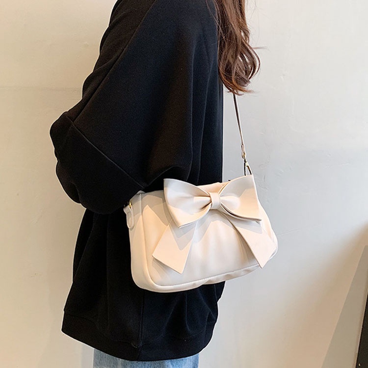 Ielgy Túi đeo dưới cánh tay Vuông Nhỏ Đính Nơ Phổ Biến Cho Nữ