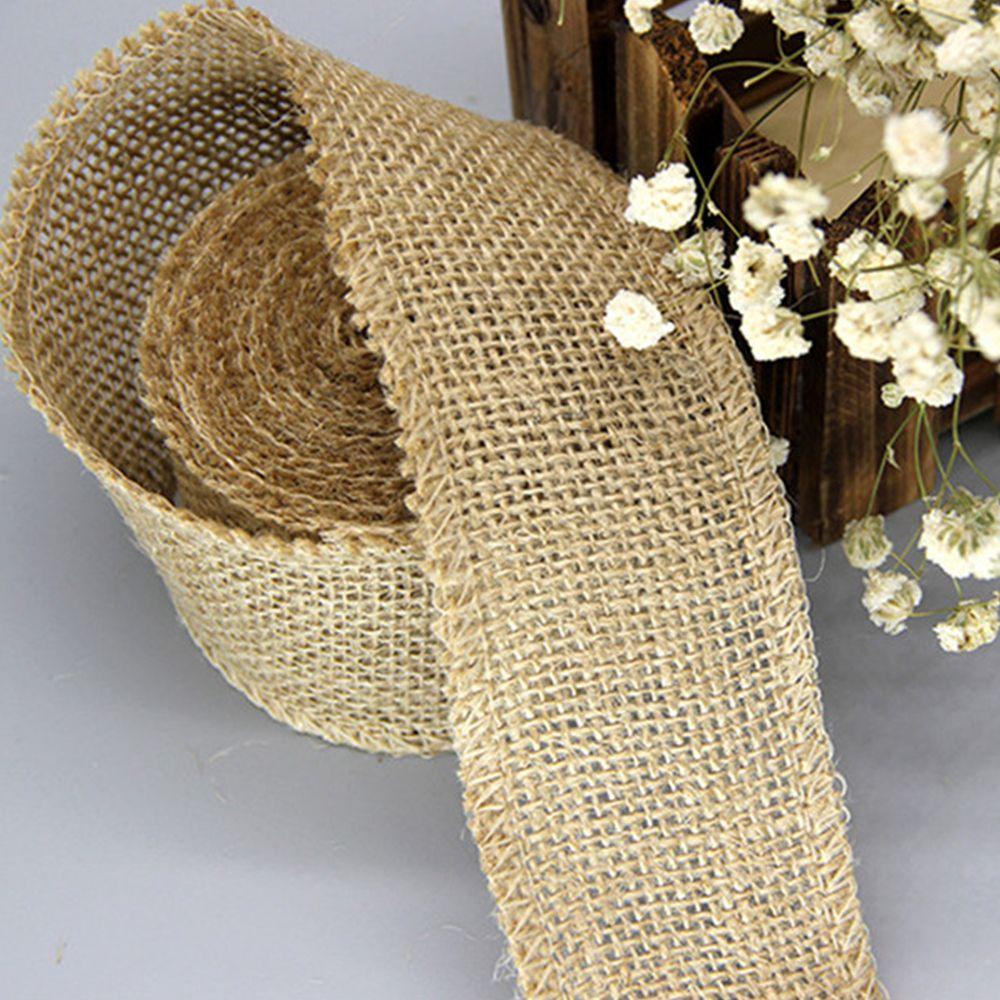 1 Cuộn Dây Ruy Băng Dài 2M Bằng Vải Bố Phối Dây Đay Phong Cách Cổ Điển Dùng Trang Trí Nhà Cửa DIY