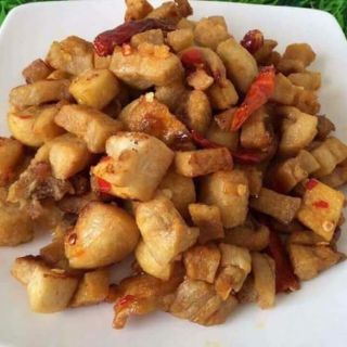 Tóp mỡ chiên mắm tỏi ớt