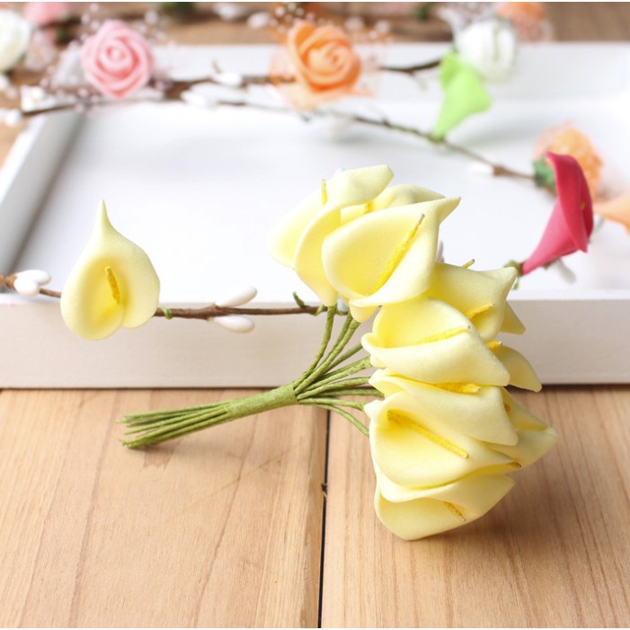 Bộ 12 bông hoa thủy vu nhân tạo dùng cho trang trí