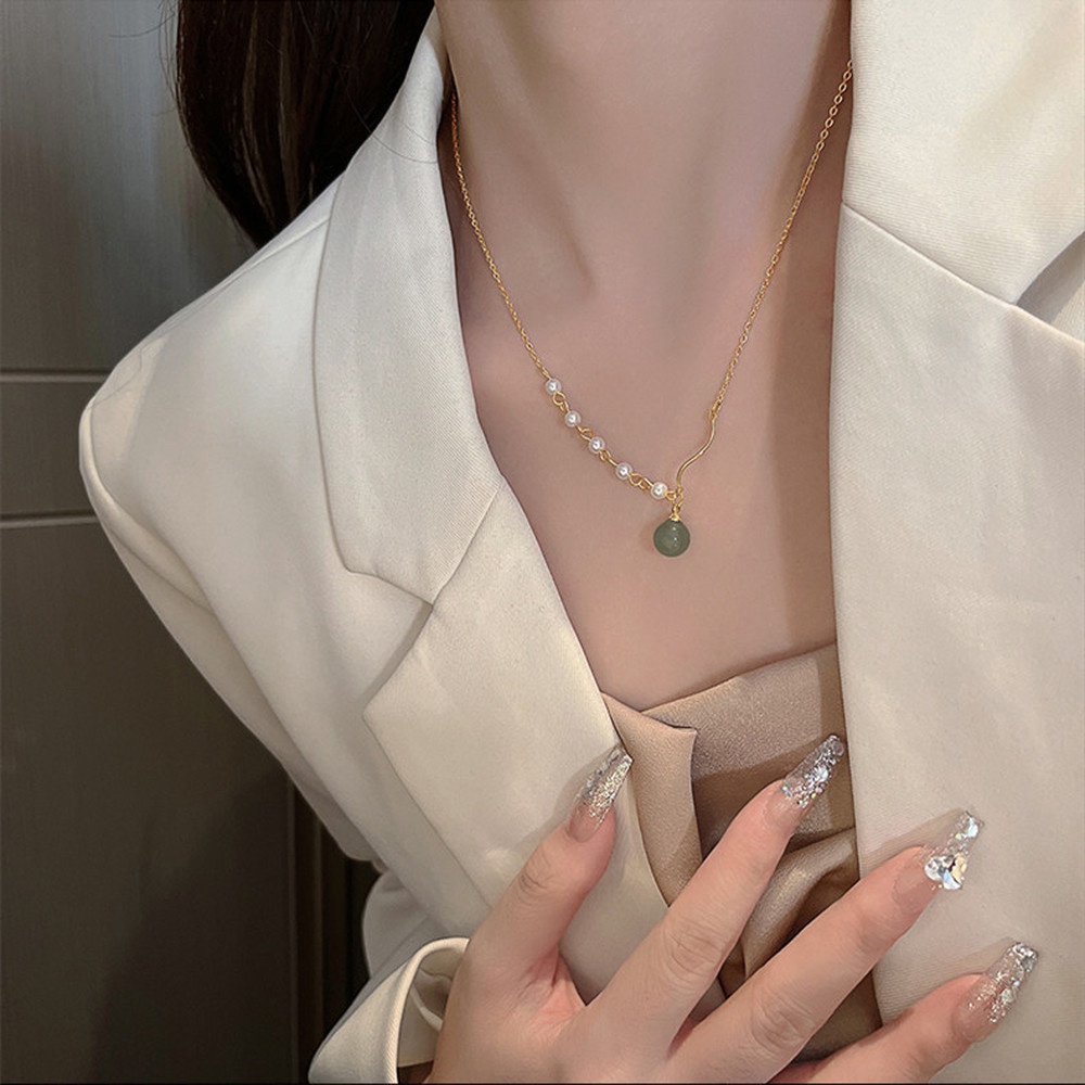 Vòng cổ Ngọc Trai Hetian Thời Trang Hàn Quốc Sang Trọng Cho Nữ Giới Niche Advanced Chuỗi Hạt Ngọc Trai Xương Đòn