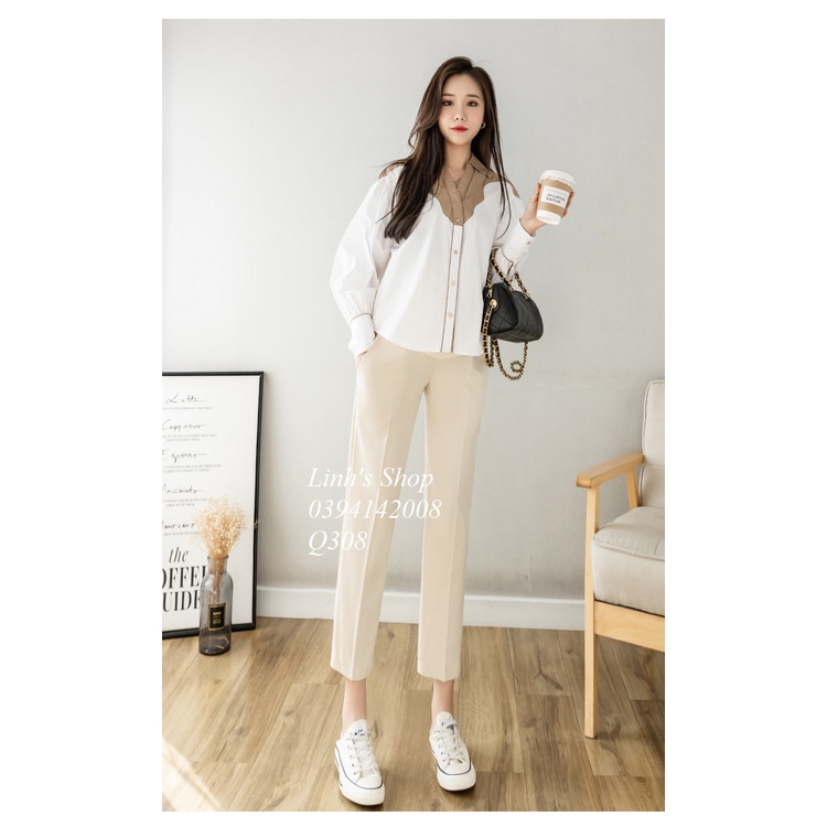 CÓ SẴN Quần VẢI Bầu Xinh Công Sở Q308