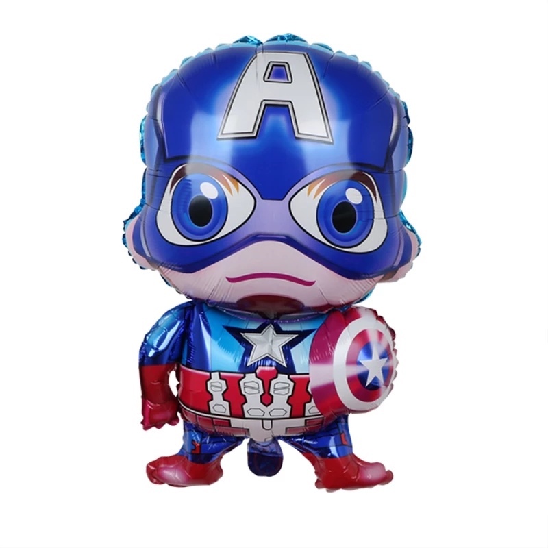 Set 5 Bong Bóng Lá Nhôm Hình Spiderman Captain America Trang Trí Tiệc Sinh Nhật Cho Bé