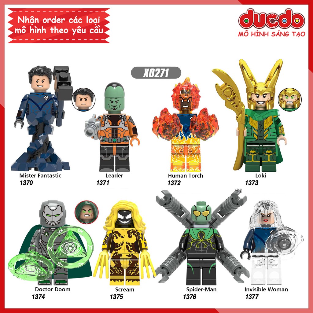 Minifigures các siêu anh hùng Iron Man, The Leader, Scream - Đồ chơi Lắp ghép Xếp hình Mini Mô hình XINH X0271