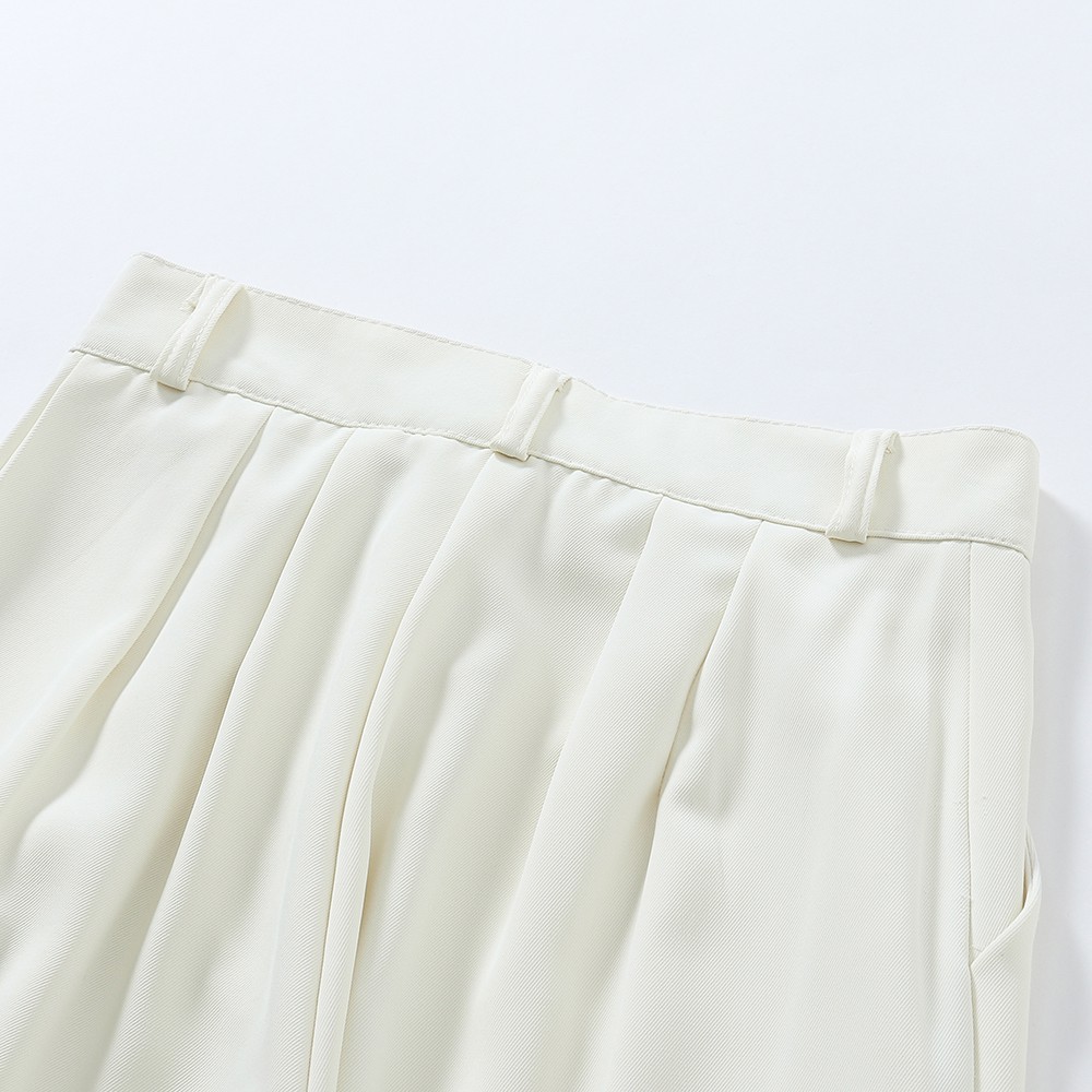 NUZIRO  Quần Dài Lưng Cao Ống Rộng Phong Cách Hàn Quốc