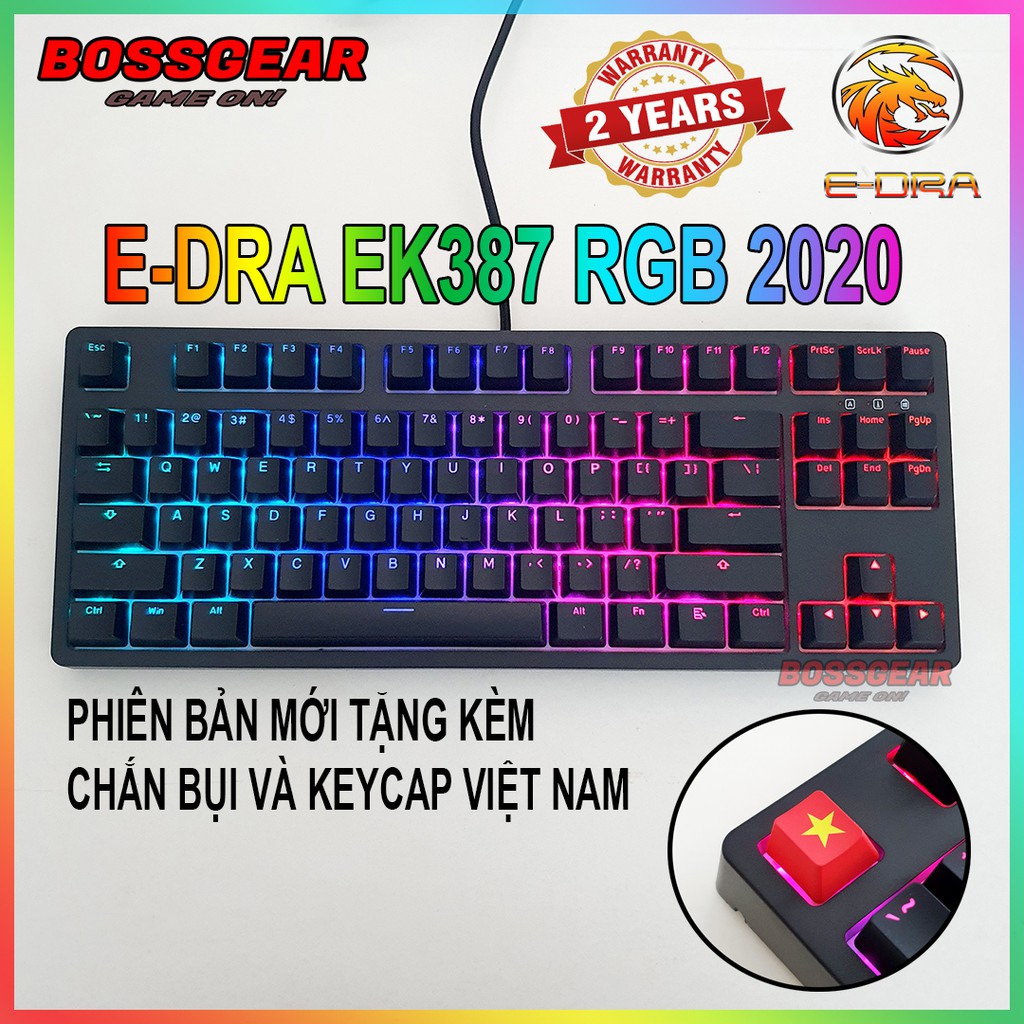 Bàn Phím Cơ E-Dra EK387 RGB ( Blue/Red/Brown SwitchLED RGB ) | BigBuy360 - bigbuy360.vn