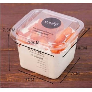 Combo 10 Hộp Pét Nhựa Đựng Mousse/Tiramitssu/Kem/Thạch/Pudding Mẫu Vuông