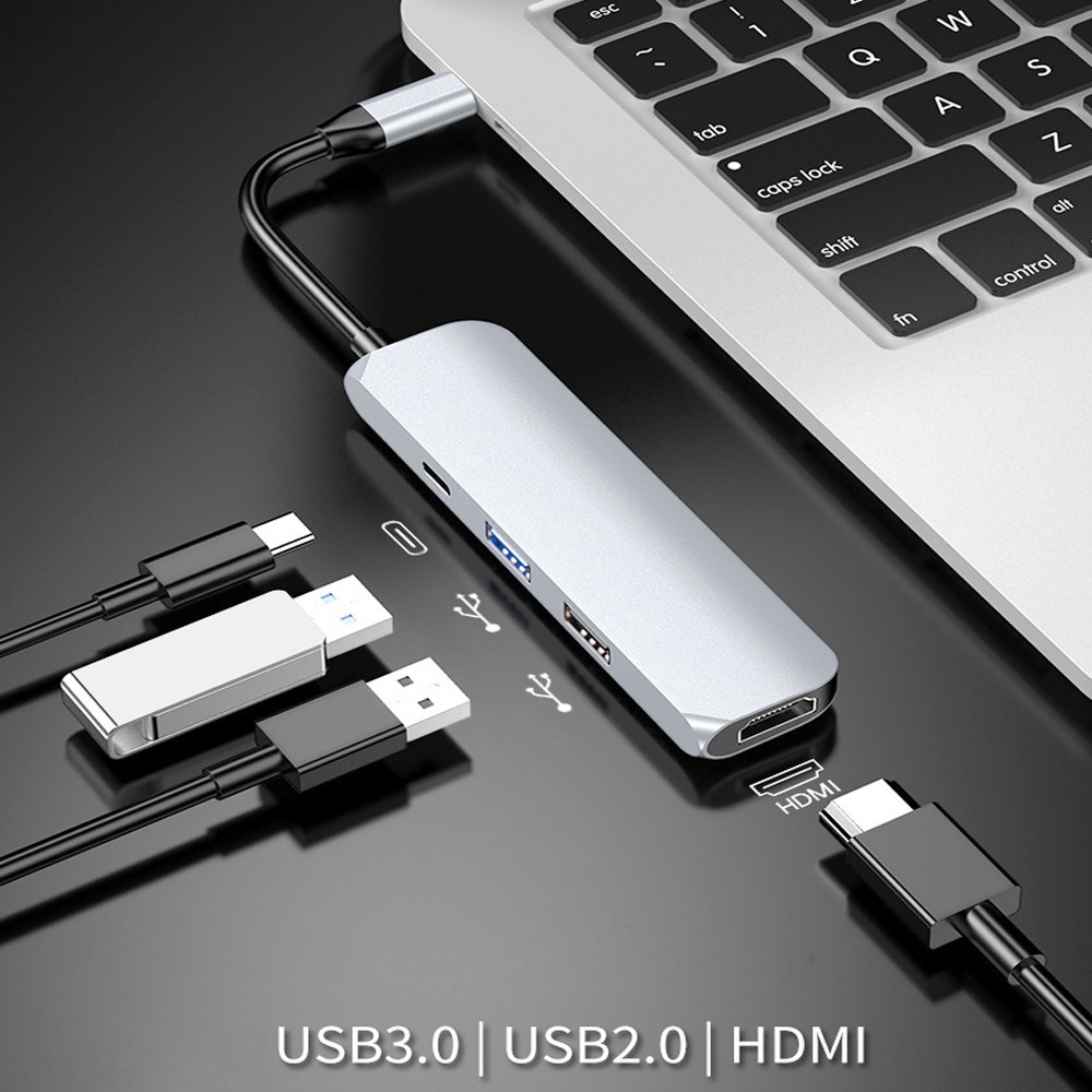 USB-C to HDMI USB 3.0 Type C Charging Port Hub Gigabit Ethernet Lan 4K