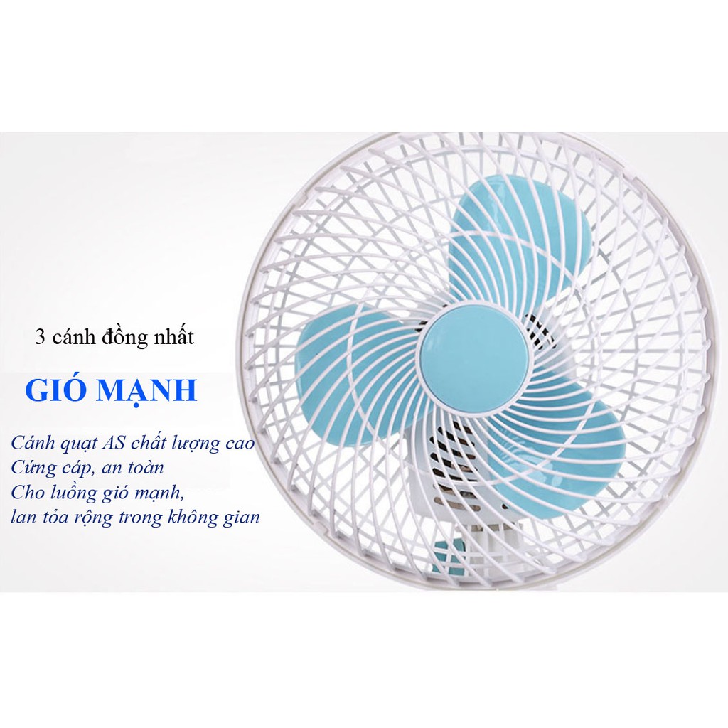 Quạt kẹp bàn, đặt bàn công suất 20w tiện dụng, chạy êm nhiều gió