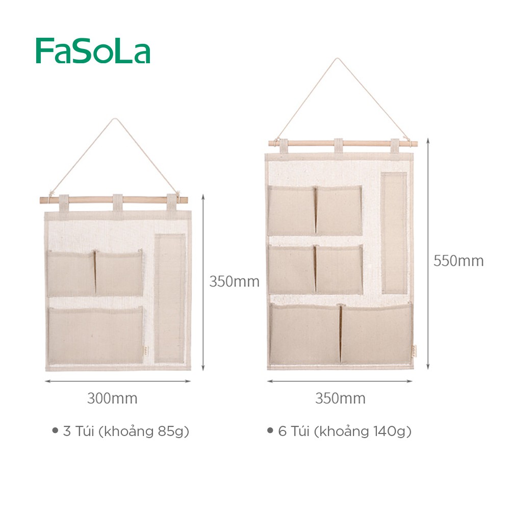 Túi vải treo tường 3 ngăn, 6 ngăn FASOLA FSLPS-292A