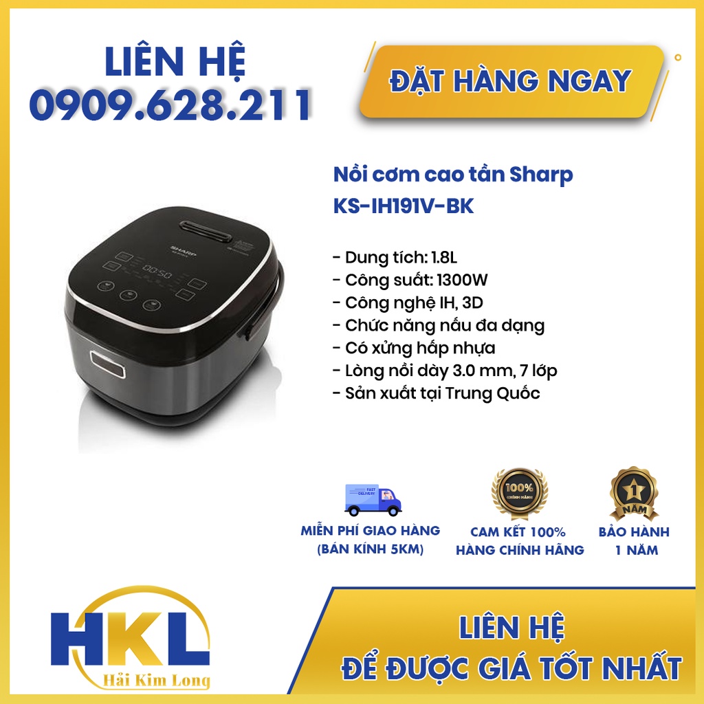 Nồi cơm cao tần Sharp KS-IH191V-BK