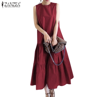 Đầm Dài Không Tay Hợp Thời Trang Cho Nữ ZANZEA