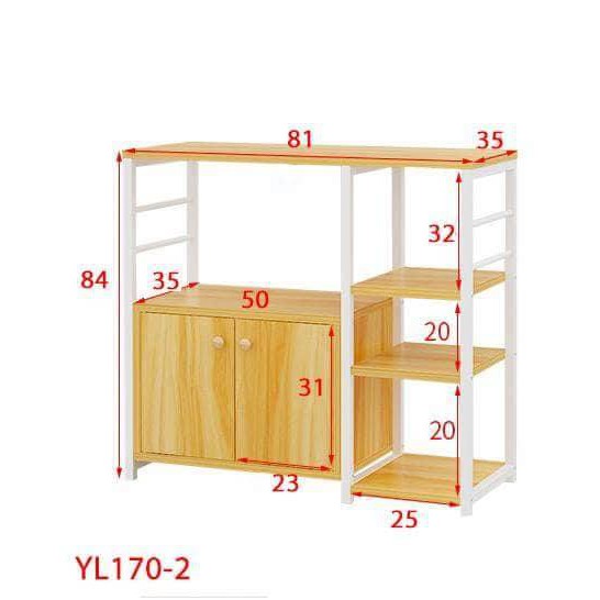 Kệ để lò vi sóng, lò nướng Khung sắt Gỗ MDF YL170-2 - 81x84x35 cm | BigBuy360 - bigbuy360.vn