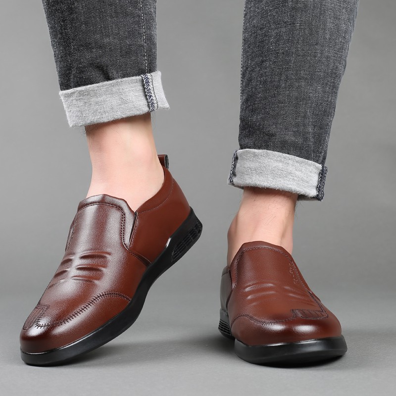 Giày nam thông thường Giày da nam công sở cao cấp Giày lười Size:39-44 Slip on leather shoes