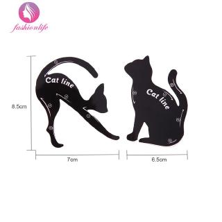 Pro 2pcs/Set Cat Eyeliner Stencil Makeup Eyebrow Models Stamp Template Card
