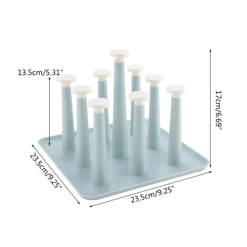 Giá Đỡ Phơi Khô Cốc / Chai Thủy Tinh Bằng Nhựa Chống Trượt Tiện Dụng