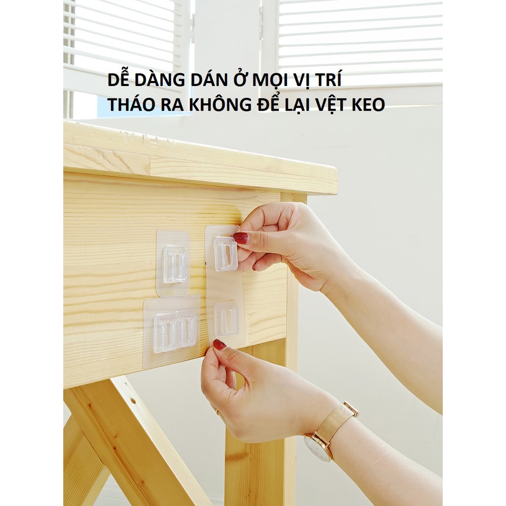 Bộ móc dán tường ghép đôi chữ U + hình tháp MDT, bộ móc dán tường treo ổ điện, treo tranh ảnh không khoan đa năng