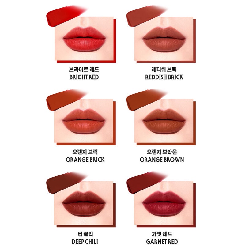 Son Kem Chosungah22 #01 Bright Red Màu Đỏ Tươi 6g Zerogram Satin Velvet Lip Tint