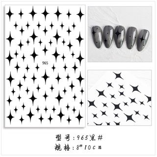 Miếng Dán Móng Tay 3D Màu Vàng/Bạc/Đen/Trắng