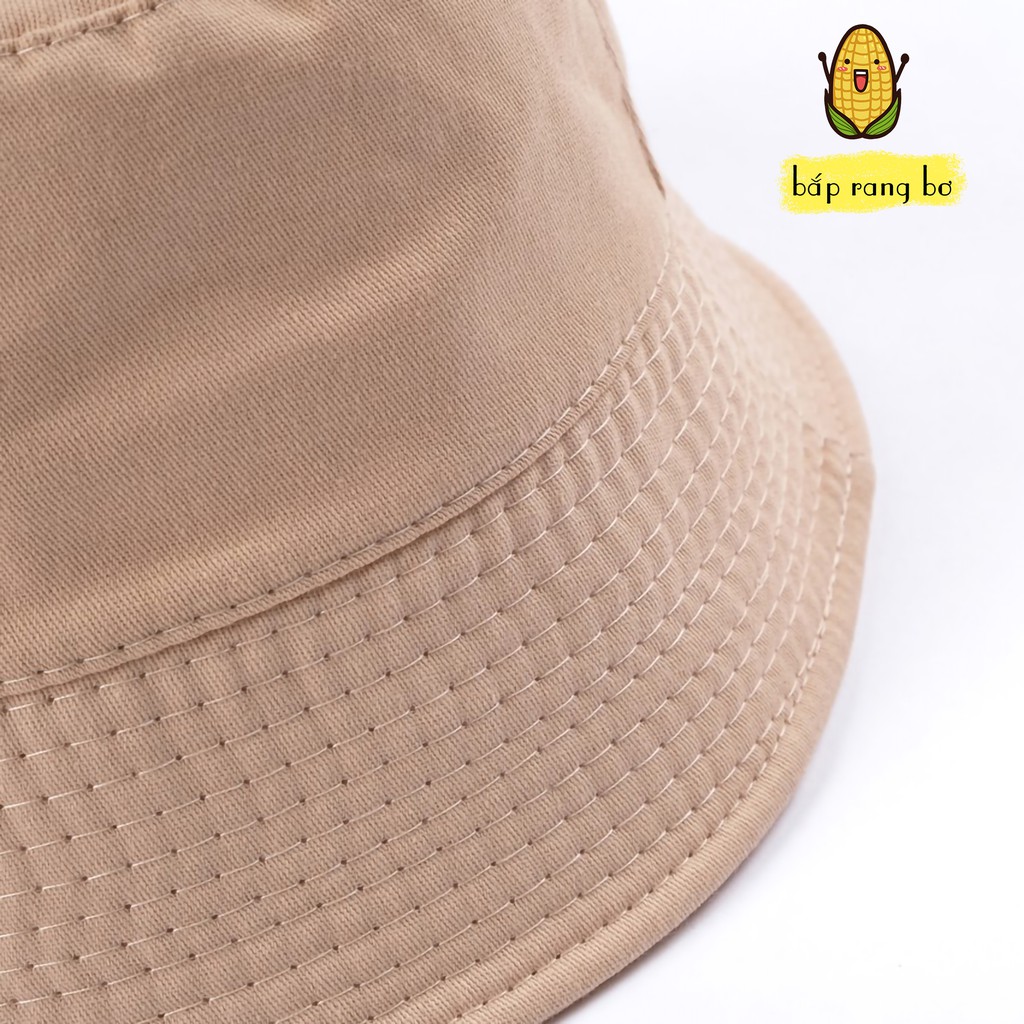 NÓN BUCKET TRƠN TRẮNG ĐEN KEM DÀY 2 MẶT PHONG CÁCH ULZZANG UNISEX NAM NỮ NB02