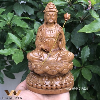Tượng phật Đại Thế Chí bồ tát bằng gỗ bách xanh [RẺ SẬP SÀN]
