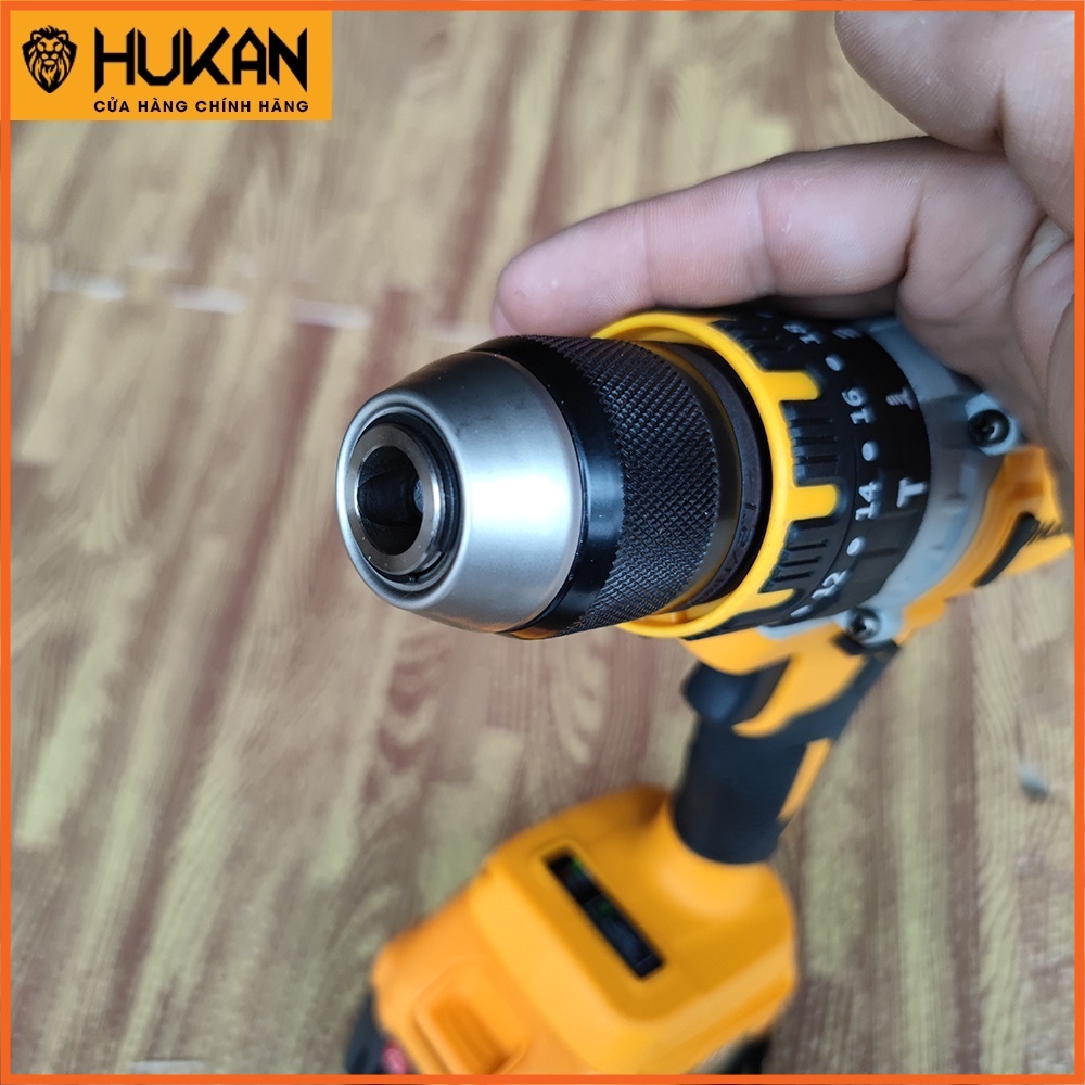 Máy khoan pin cầm tay HUKAN HK - X8  - 21V. Tặng kèm túi đựng. Động cơ không chổi than, bảo hành 6 tháng.