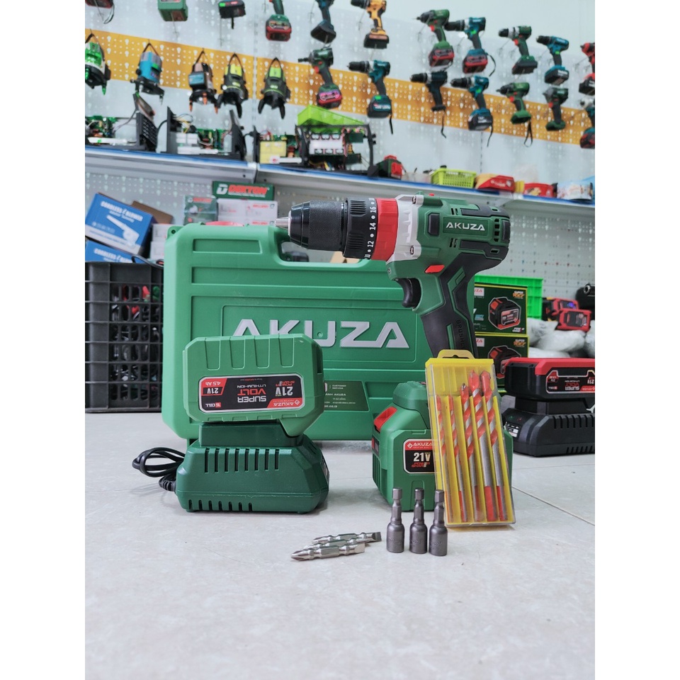 Khoan pin 13ly akuza, pin 15cell chân MKT phổ thông đầu đầu AUTOLOCK