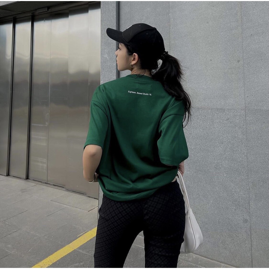 Áo Thun Tay Lỡ Eighteen Studio Kiểu Dáng Unisex Nam Nữ