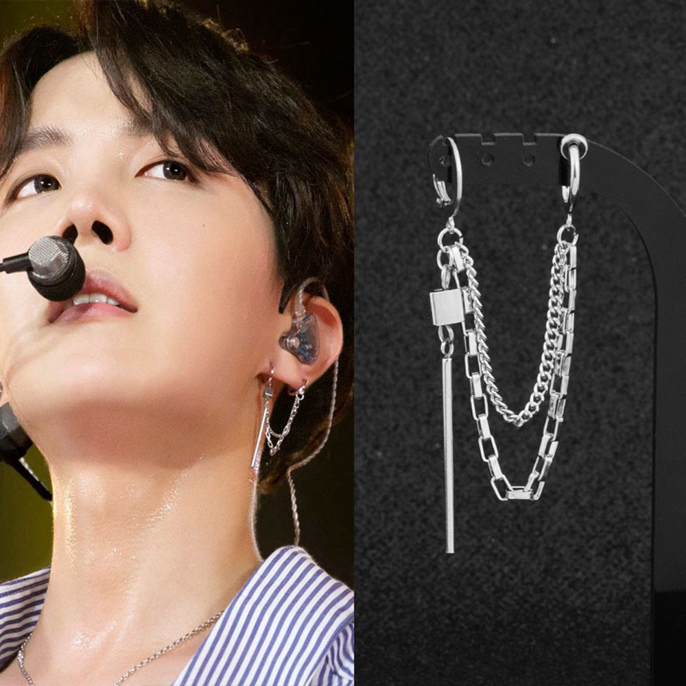1 Khuyên Tai Thép Không Gỉ Phong Cách Bts