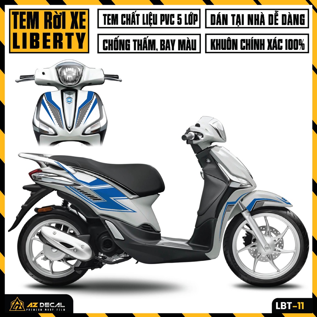 Tem Liberty Mẫu Thiết Kế Thể Thao | LBT-11 | Decal Dán Xe Máy Liberty Dễ Sử Dụng Chống Nước Bám Tốt