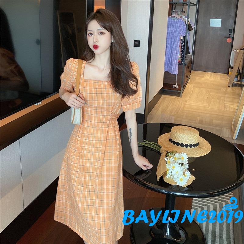 Đầm Nữ Tay Ngắn Kiểu Dáng Retro Thời Trang Cá Tính