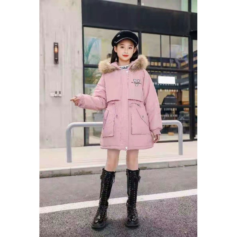 Áo parka lót lông cho các chị lớn 32kg-42kg