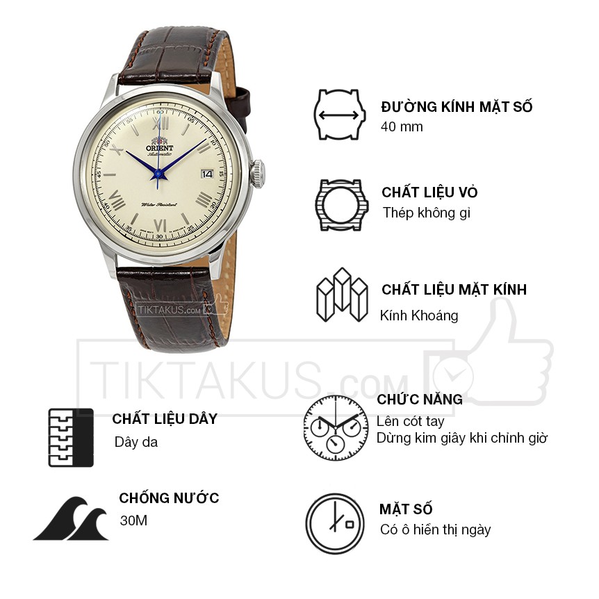 Đồng hồ nam Orient dây da Automatic Bambino Gen 2 Version 2 FAC00009N0