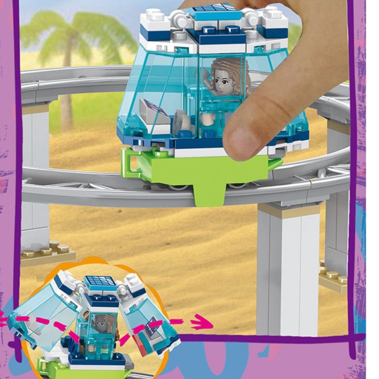 Đồ chơi lắp ráp kiểu lego Mô hình công viên nước Heartlake City Resort Công viên nước model 90003 với 800+ chi tiết