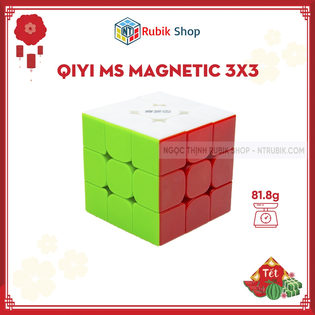 Rubik 3x3 Nam Châm QiYi MS Magnetic Stickerless Rubic 3 Tầng Đồ Chơi Thông Minh (Có nam Châm- Hãng Mod M)