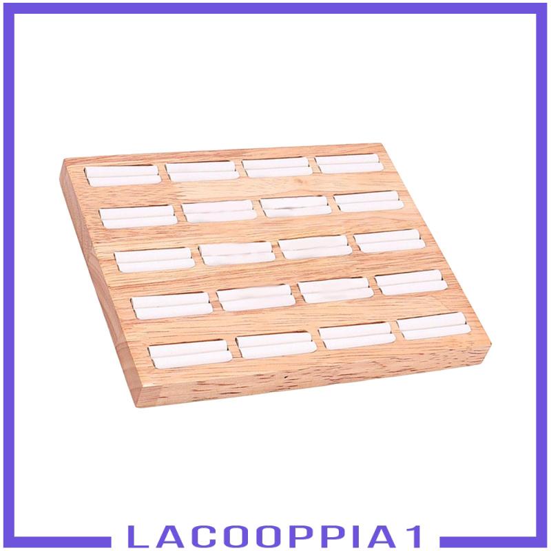 [Lacooppia1] Khay Gỗ 20 Ngăn Đựng Nhẫn / Bông Tai Trang Trí Cho Nữ