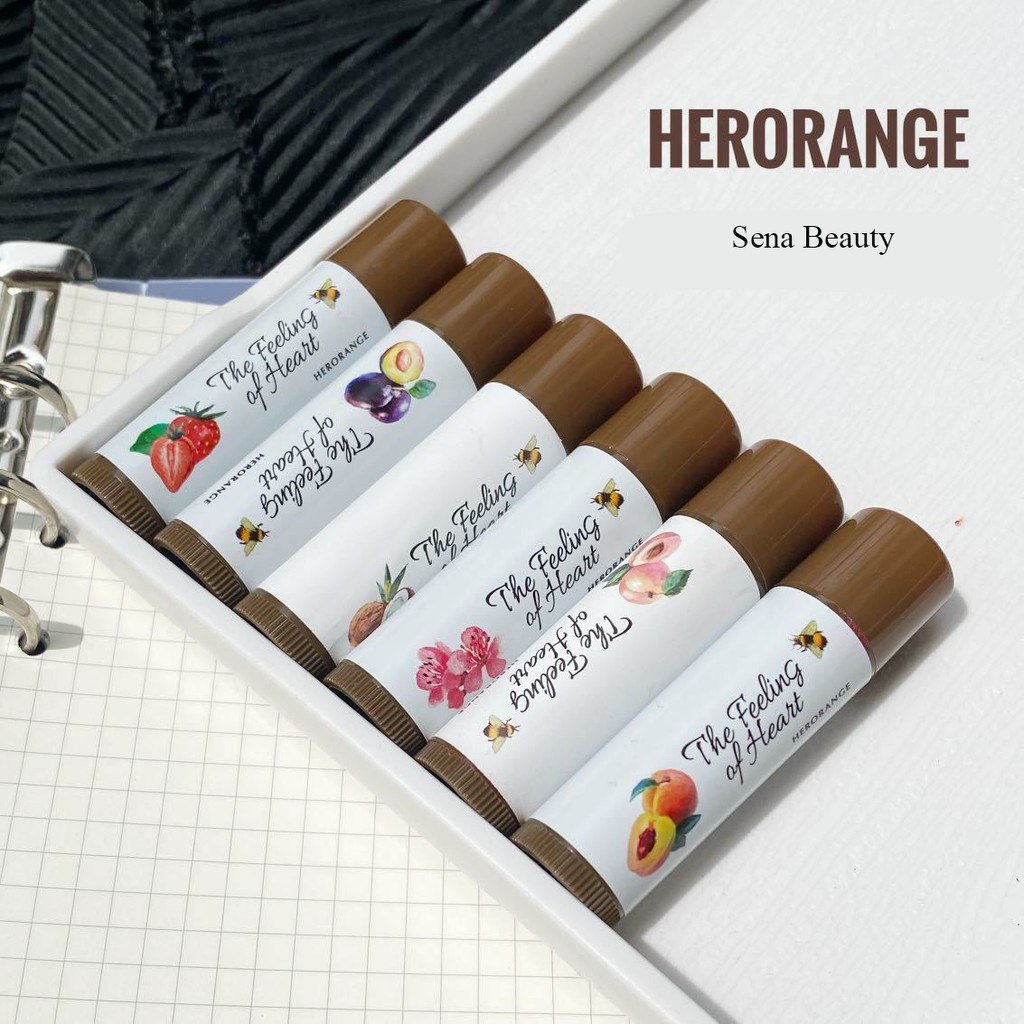 [Hàng mới về] Son dưỡng môi HERORANGE dưỡng ẩm không màu thay đổi theo nhiệt độ 6 màu tùy chọn
