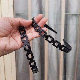 Combo 3 cái Bờm cài tóc vuông đen bóng (bản 1cm)