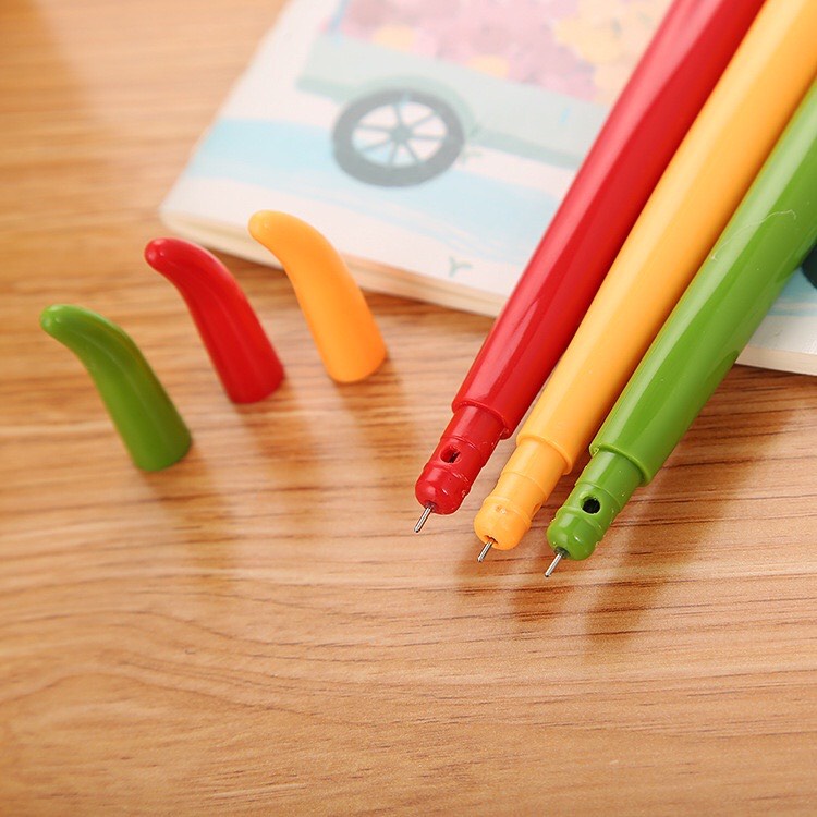 Bút gel đen, bút nước hình quả ớt, bút viết cute cho học sinh sỉ lẻ đồng giá