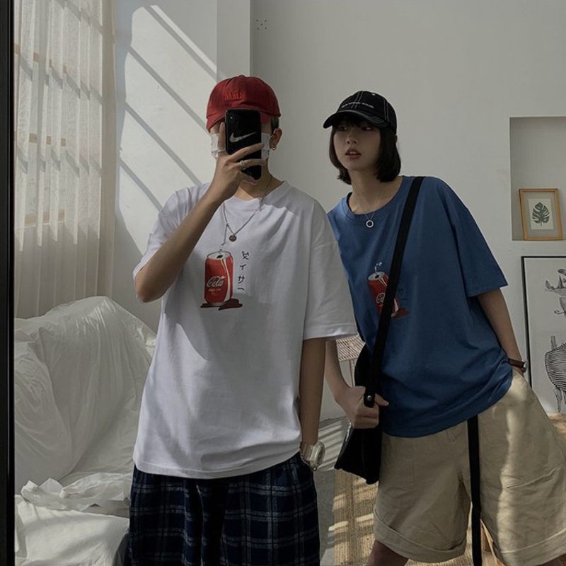 Áo thun tay lỡ unisex lon nước coca