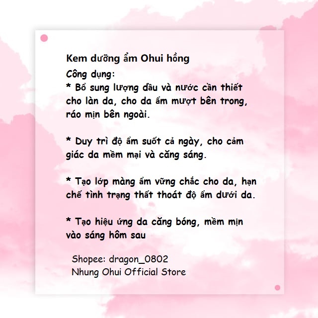 Kem dưỡng ẩm, trắng hồng ohui mini moisture 7ml