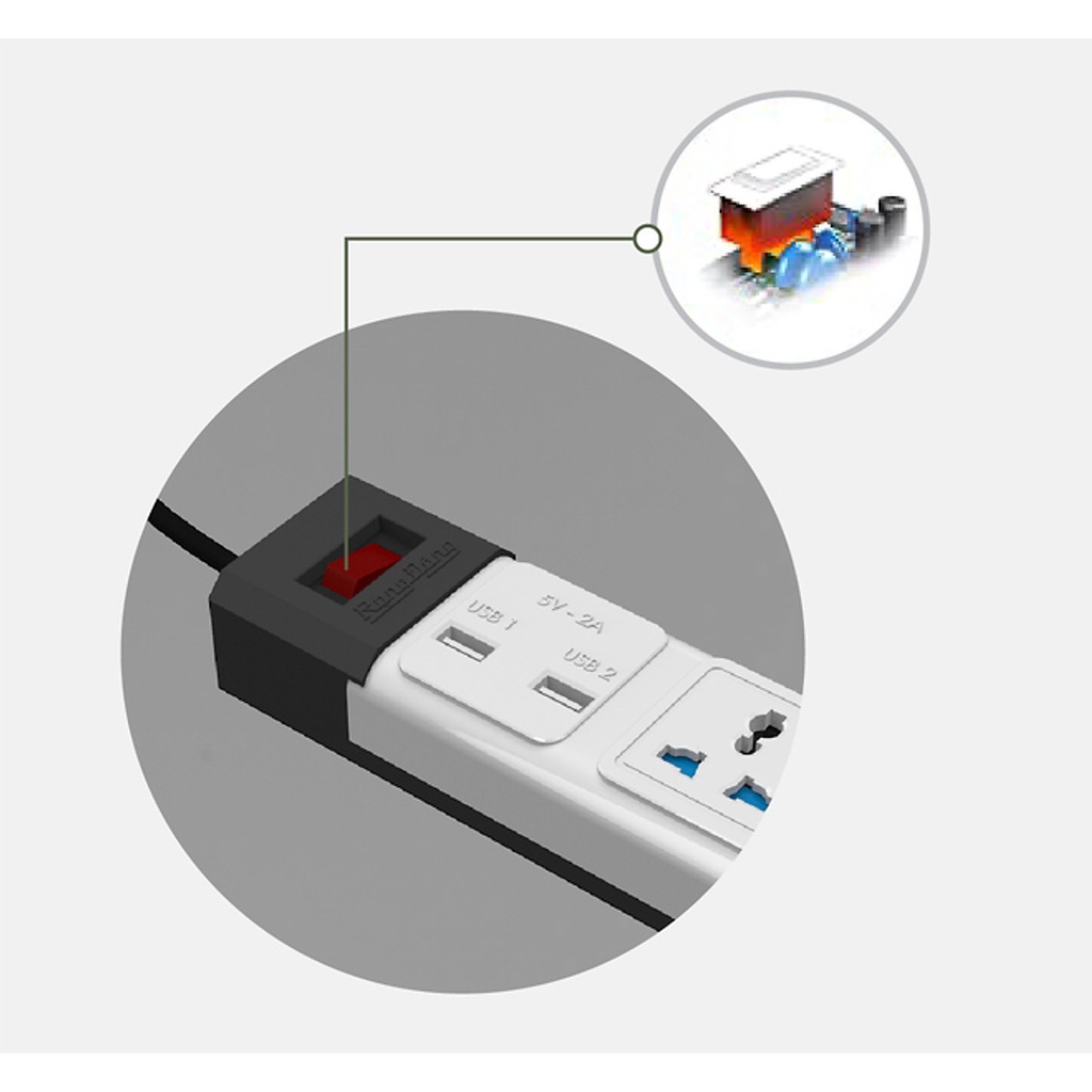 Ổ cắm thông minh Wifi 3m 5m Rạng Đông Model: OC02.WF 3C/3M/10A